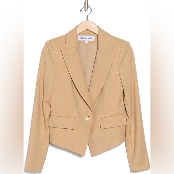 Veronica Beard Hosanna Herringbone Cutaway Dickey Jacket - Picture 1 of 11